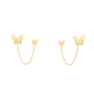 JB Jewelers Double Pierced Butterfly Earrings