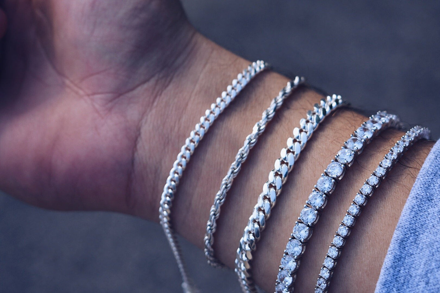 JB Jewelers Mens Silver Bracelets 