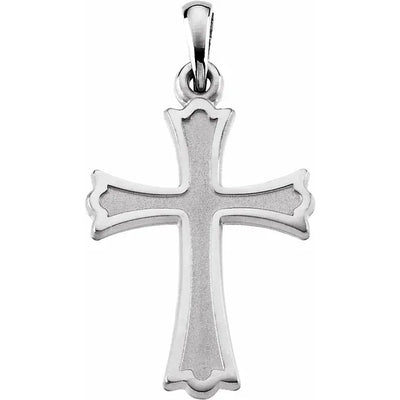 Sterling Silver Matte Finish Cross