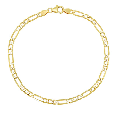 14k Gold 4mm Figaro Bracelet