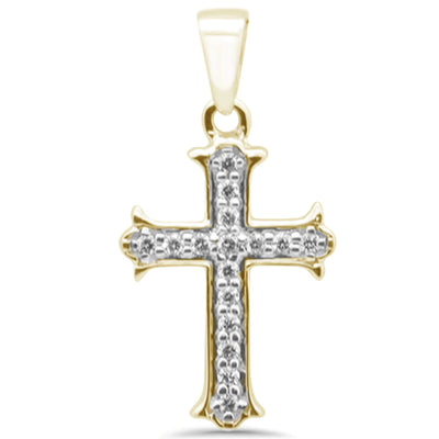 JB Jewelers 10k Gold Mini Diamond Cross Pendant