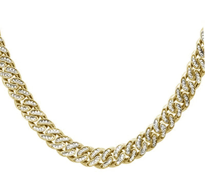 JB Jewelers 5mm Yellow Gold Diamond Cuban Chain