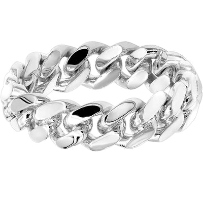 JB Jewelers Sterling Silver Cuban Link Ring