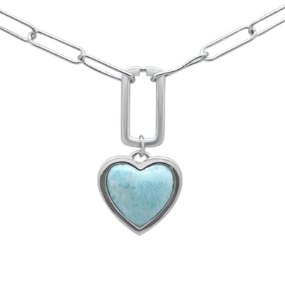 Heart Shaped Larimar Necklace