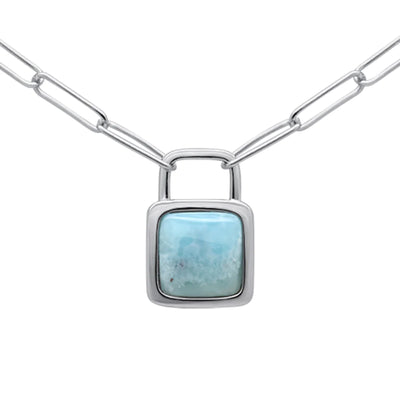 Padlock Larimar Necklace