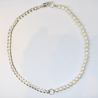 Half & Half Pearl Necklace