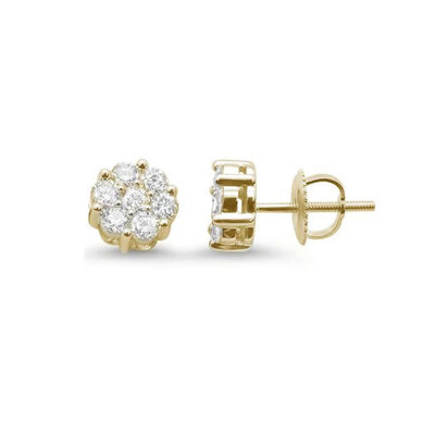 JB Jewelers Gold Cluster Earrings