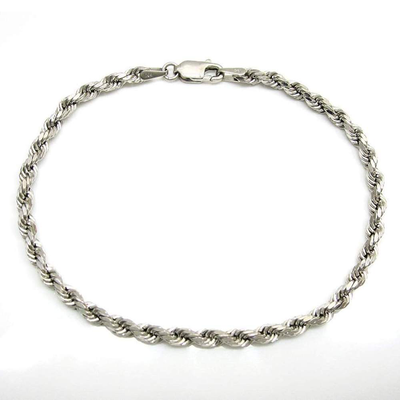 JB Jewelers Sterling Silver Rope Bracelet 