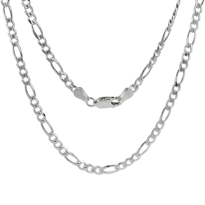 JB Jewelers Sterling Silver Figaro Chains