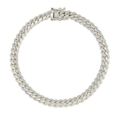 JB Jewelers 14k White Gold 5mm Cuban Bracelet