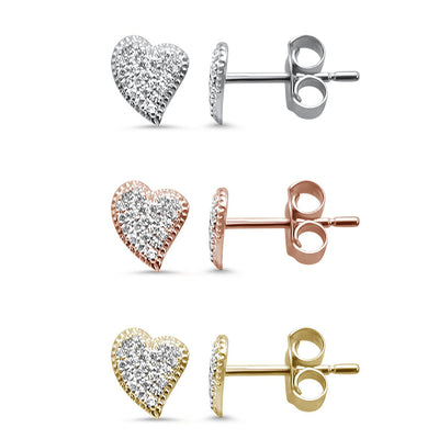 Pave Diamond Heart Studs