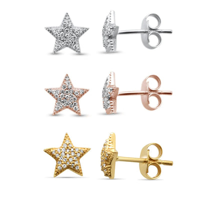 14k Diamond Star Earrings