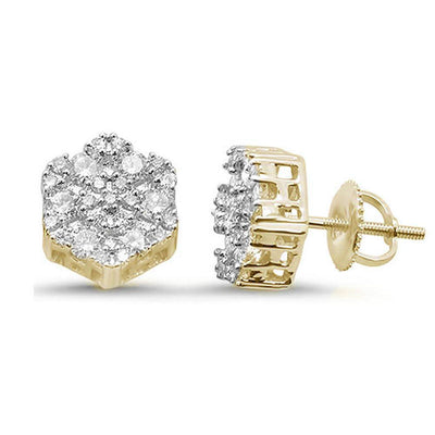 JB Jewelers Gold & Diamond Snowflake Earrings