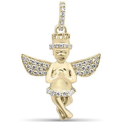 JB Jewelers 14k Gold & Diamond Angel Pendant