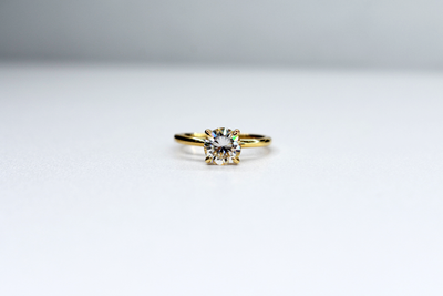 JB Jewelers 14k Yellow Gold Moissanite Solitaire Ring