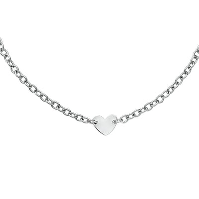 JB Jewelers Silver Heart Tag Necklace