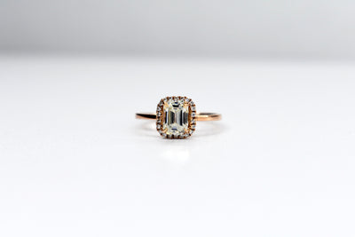 JB Jewelers Rose Gold Emerald Cut Moissanite Ring