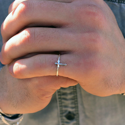 JB Jewelers Sterling Silver Cross Ring