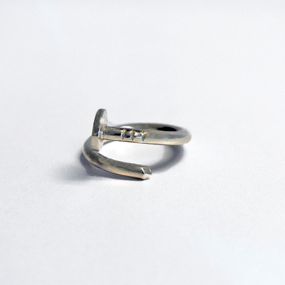 Sterling Silver JB Nail Ring