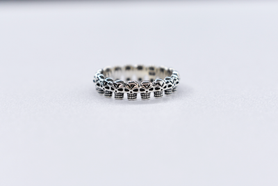 Sterling Silver Skull Band