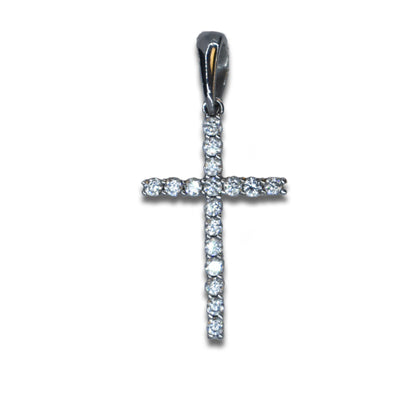 Sterling Silver Mini Diamond Cross