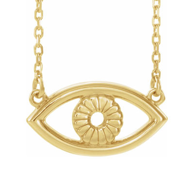 Yellow Gold Evil Eye Necklace